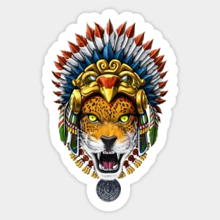 Aztec Warrior Jaguar Sticker